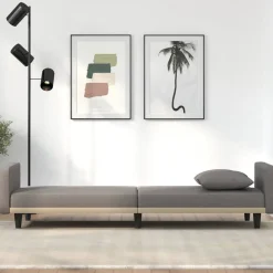 vidaXL Schlafsofa mit Kissen Taupe Stoff