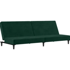vidaXL Schlafsofa 2-Sitzer Dunkelgrün Samt