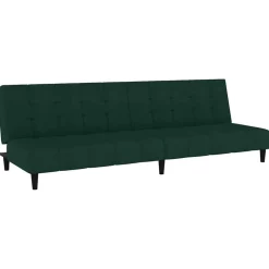 vidaXL Schlafsofa 2-Sitzer Dunkelgrün Samt