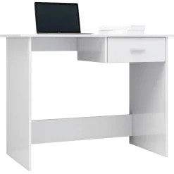 vidaXL Schreibtisch Hochglanz-Weiß 100×50×76 cm Holzwerkstoff