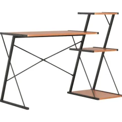 vidaXL Schreibtisch mit Regal Schwarz und Braun 116×50×93 cm