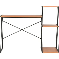 vidaXL Schreibtisch mit Regal Schwarz und Braun 116×50×93 cm