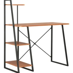vidaXL Schreibtisch mit Regaleinheit Schwarz und Eiche 102×50×117 cm