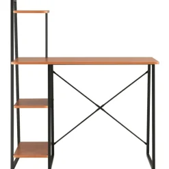 vidaXL Schreibtisch mit Regaleinheit Schwarz und Eiche 102×50×117 cm