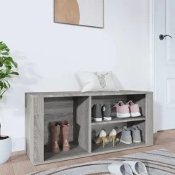 vidaXL Schuhregal Grau Sonoma 100x35x45 cm Holzwerkstoff