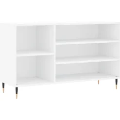 vidaXL Schuhregal Hochglanz-Weiß 102x36x60 cm Holzwerkstoff