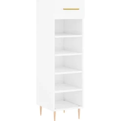 vidaXL Schuhschrank Hochglanz-Weiß 30x35x105 cm Holzwerkstoff