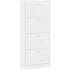 vidaXL Schuhschrank Hochglanz-Weiß 63x24x147 cm Holzwerkstoff