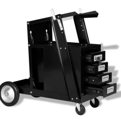 VidaXL Schweißwagen mit 4 Schubladen Schwarz