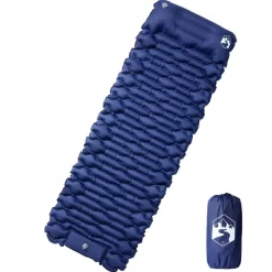vidaXL Selbstaufblasende Isomatte mit Kissen Marineblau