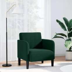 vidaXL Sessel mit Armlehnen Dunkelgrün 54 cm Samt