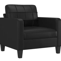 vidaXL Sessel Schwarz 60 cm Kunstleder