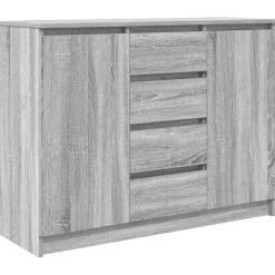 vidaXL Sideboard mit Schubladen Grau Sonoma 100,5x35x76 cm