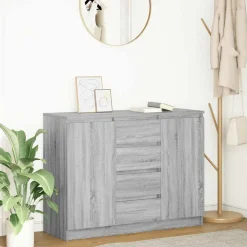 vidaXL Sideboard mit Schubladen Grau Sonoma 100,5x35x76 cm