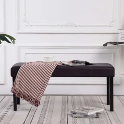 vidaXL Sitzbank 106 cm Braun Kunstleder