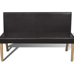 vidaXL Sitzbank 139,5 cm Dunkelbraun Kunstleder