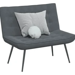 vidaXL Sitzbank Dunkelgrau 110x74x84 cm Samt