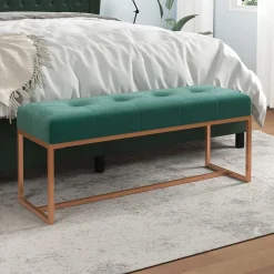 vidaXL Sitzbank Dunkelgrün 110x36x45 cm Samt