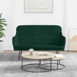 vidaXL Sitzbank Dunkelgrün 110x76x80 cm Samt