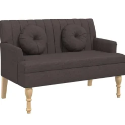 vidaXL Sitzbank mit Kissen Dunkelbraun 113x64,5x75,5 cm Stoff