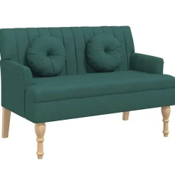 vidaXL Sitzbank mit Kissen Dunkelgrün 113x64,5x75,5 cm Stoff
