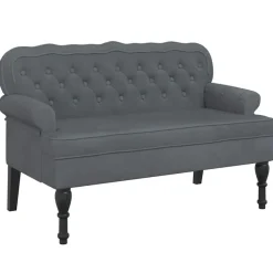 vidaXL Sitzbank mit Rückenlehne Dunkelgrau 119,5x64,5x75 cm Samt