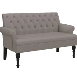 vidaXL Sitzbank mit Rückenlehne Taupe 120x62x75,5 cm Stoff