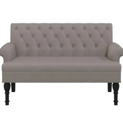 vidaXL Sitzbank mit Rückenlehne Taupe 120x62x75,5 cm Stoff