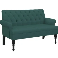 vidaXL Sitzbank mit Rückenlehne Dunkelgrün 120x62x75,5 cm Stoff
