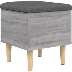 vidaXL Sitzbank mit Stauraum Grau Sonoma 42x42x46 cm Holzwerkstoff