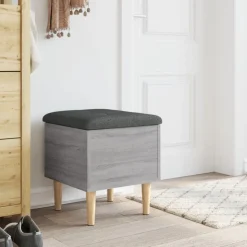 vidaXL Sitzbank mit Stauraum Grau Sonoma 42x42x46 cm Holzwerkstoff