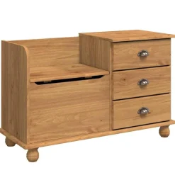 vidaXL Sitzbank mit Stauraum mit Speicher ASKIM Braun 100 x 39 x 62 cm