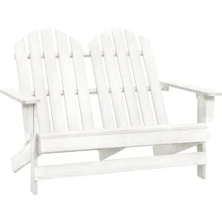 vidaXL 2-Sitzer Adirondack-Gartenbank Massivholz Tanne Weiß