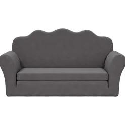 vidaXL 2-Sitzer Schlafsofa für Kinder Anthrazit Weicher Plüsch