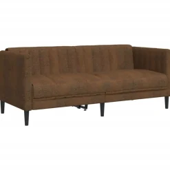 vidaXL 2-Sitzer Sofa Braun Kunstleder Wildleder-Optik