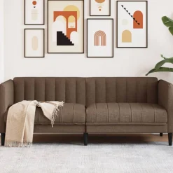vidaXL 2-Sitzer Sofa Braun Kunstleder Wildleder-Optik