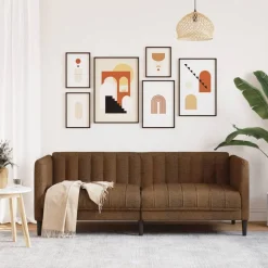 vidaXL 2-Sitzer Sofa Braun Kunstleder Wildleder-Optik