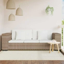 vidaXL 3-Sitzer Sofa Echtes Rattan