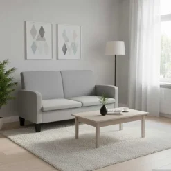vidaXL 2-Sitzersofa 135 x 65 x76 cm Hellgrau