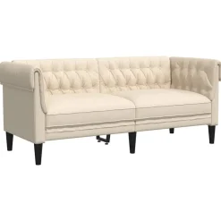 vidaXL 2-Sitzer-Sofa Chesterfield Leinen