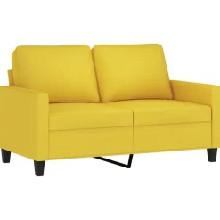 vidaXL 2-Sitzer-Sofa Hellgelb 120 cm Stoff