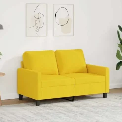 vidaXL 2-Sitzer-Sofa Hellgelb 120 cm Stoff