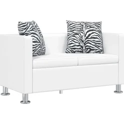 vidaXL 2-Sitzer-Sofa Kunstleder Weiß