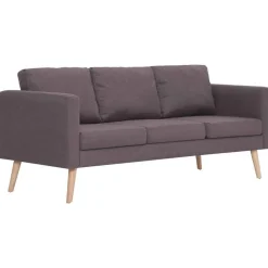 vidaXL 3-Sitzer-Sofa Stoff Taupe