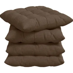 vidaXL Sitzkissen 4 pcs Braun 40 x 40 x 6 cm Stoff