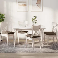 vidaXL Sitzkissen 4 pcs Braun 40 x 40 x 6 cm Stoff