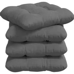 vidaXL Sitzkissen 4 pcs Dunkelgrau 40 x 40 cm Mikrofaserstoff