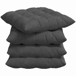 vidaXL Sitzkissen 4 pcs Dunkelgrau 40 x 40 x 6 cm Cordstoff