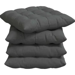 vidaXL Sitzkissen 4 pcs Dunkelgrau 40 x 40 x 6 cm Stoff
