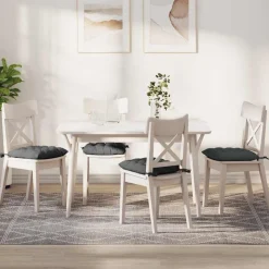 vidaXL Sitzkissen 4 pcs Dunkelgrau 40 x 40 x 6 cm Stoff